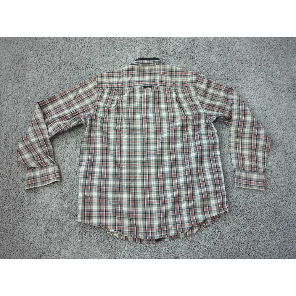 Sean John Shirt Mens XL Red Plaid Long Sleeve Button Front Tailored Fit - Picture 7 of 8